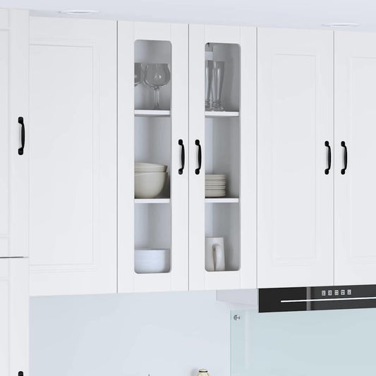 Wall Glass Cabinet LUCCA White 60 x 31 x 100 cm Engineered Wood