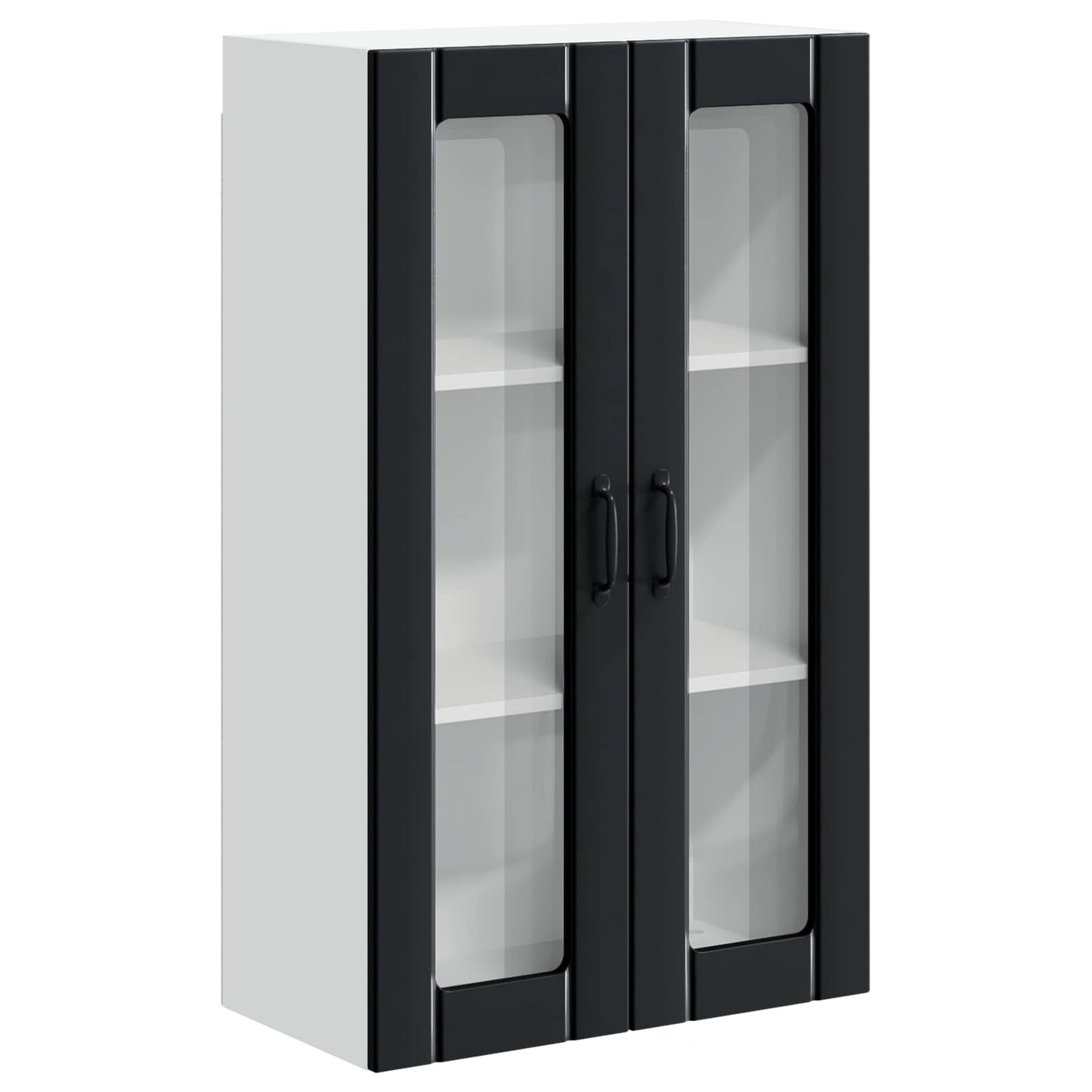 Wall Glass Cabinet LUCCA Black 60 x 31 x 100 cm Engineered Wood