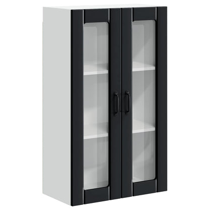 Wall Glass Cabinet LUCCA Black 60 x 31 x 100 cm Engineered Wood