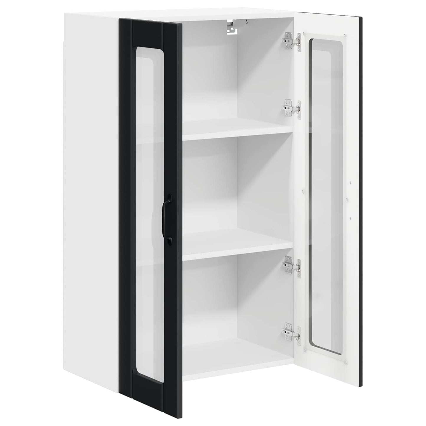 Wall Glass Cabinet LUCCA Black 60 x 31 x 100 cm Engineered Wood