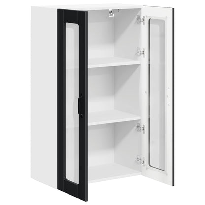 Wall Glass Cabinet LUCCA Black 60 x 31 x 100 cm Engineered Wood