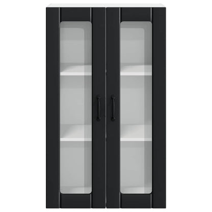 Wall Glass Cabinet LUCCA Black 60 x 31 x 100 cm Engineered Wood
