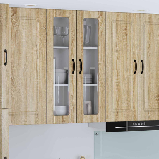 Wall Glass Cabinet LUCCA Sonoma Oak 60 x 31 x 100 cm