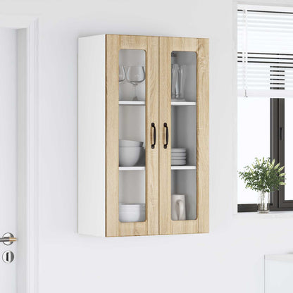 Wall Glass Cabinet LUCCA Sonoma Oak 60 x 31 x 100 cm