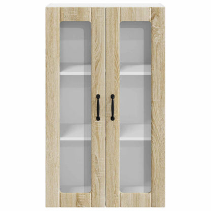 Wall Glass Cabinet LUCCA Sonoma Oak 60 x 31 x 100 cm
