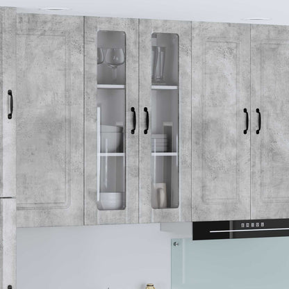 Wall Glass Cabinet LUCCA Concrete Grey 60 x 31 x 100 cm