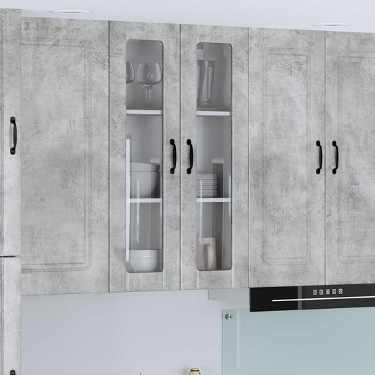 Wall Glass Cabinet LUCCA Concrete Grey 60 x 31 x 100 cm