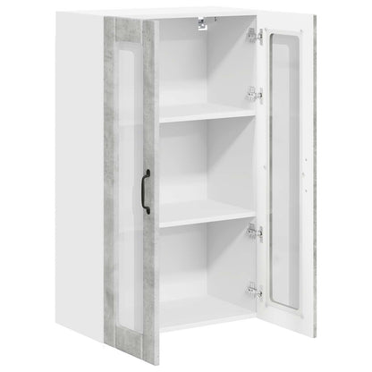 Wall Glass Cabinet LUCCA Concrete Grey 60 x 31 x 100 cm
