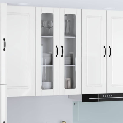 Wall Glass Cabinet LUCCA High Gloss White 60 x 31 x 100 cm