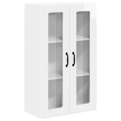 Wall Glass Cabinet LUCCA High Gloss White 60 x 31 x 100 cm