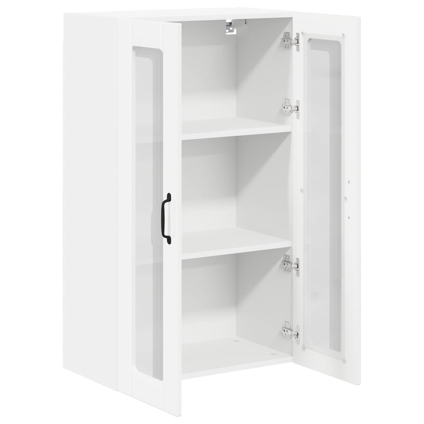 Wall Glass Cabinet LUCCA High Gloss White 60 x 31 x 100 cm