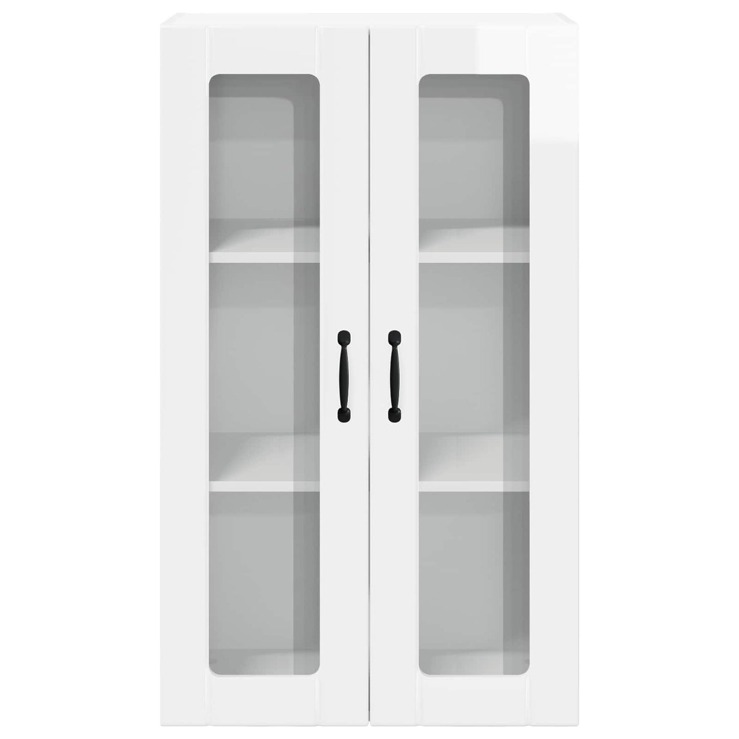 Wall Glass Cabinet LUCCA High Gloss White 60 x 31 x 100 cm