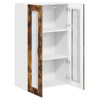 Wall Glass Cabinet LUCCA Smoked Oak 60 x 31 x 100 cm