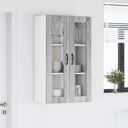 Wall Glass Cabinet LUCCA Grey Sonoma 60 x 31 x 100 cm