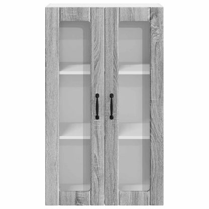 Wall Glass Cabinet LUCCA Grey Sonoma 60 x 31 x 100 cm
