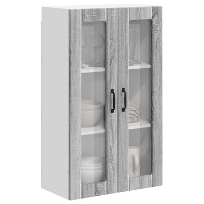 Wall Glass Cabinet LUCCA Grey Sonoma 60 x 31 x 100 cm