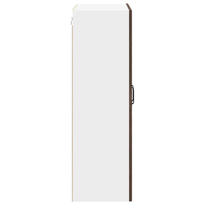 Wall Glass Cabinet LUCCA Brown Oak 60 x 31 x 100 cm