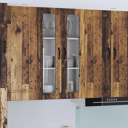 Wall Glass Cabinet LUCCA Old Wood 60 x 31 x 100 cm