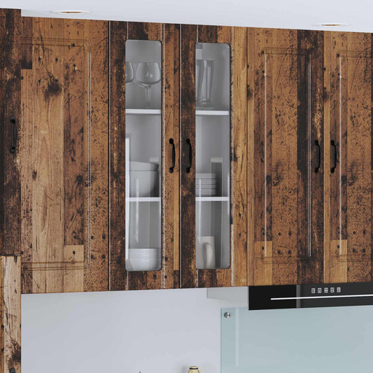 Wall Glass Cabinet LUCCA Old Wood 60 x 31 x 100 cm