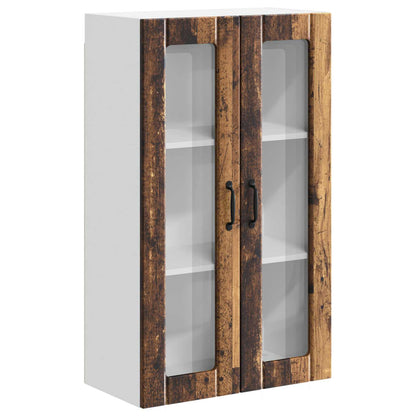 Wall Glass Cabinet LUCCA Old Wood 60 x 31 x 100 cm