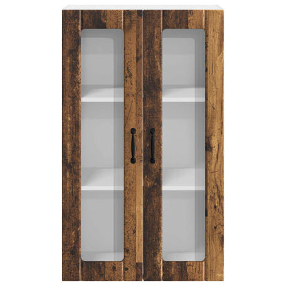 Wall Glass Cabinet LUCCA Old Wood 60 x 31 x 100 cm