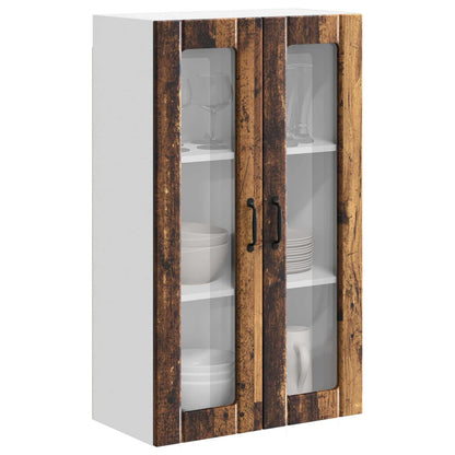 Wall Glass Cabinet LUCCA Old Wood 60 x 31 x 100 cm
