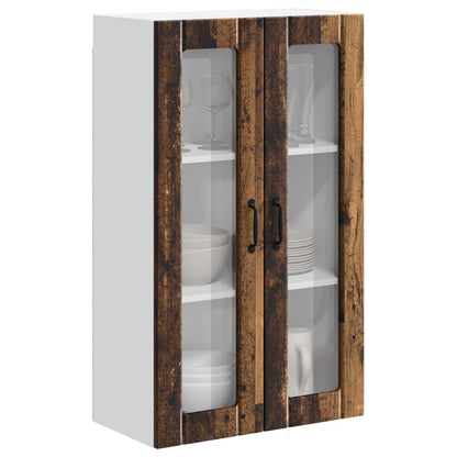 Wall Glass Cabinet LUCCA Old Wood 60 x 31 x 100 cm