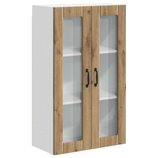 Wall Glass Cabinet LUCCA Artisan Oak 60 x 31 x 100 cm