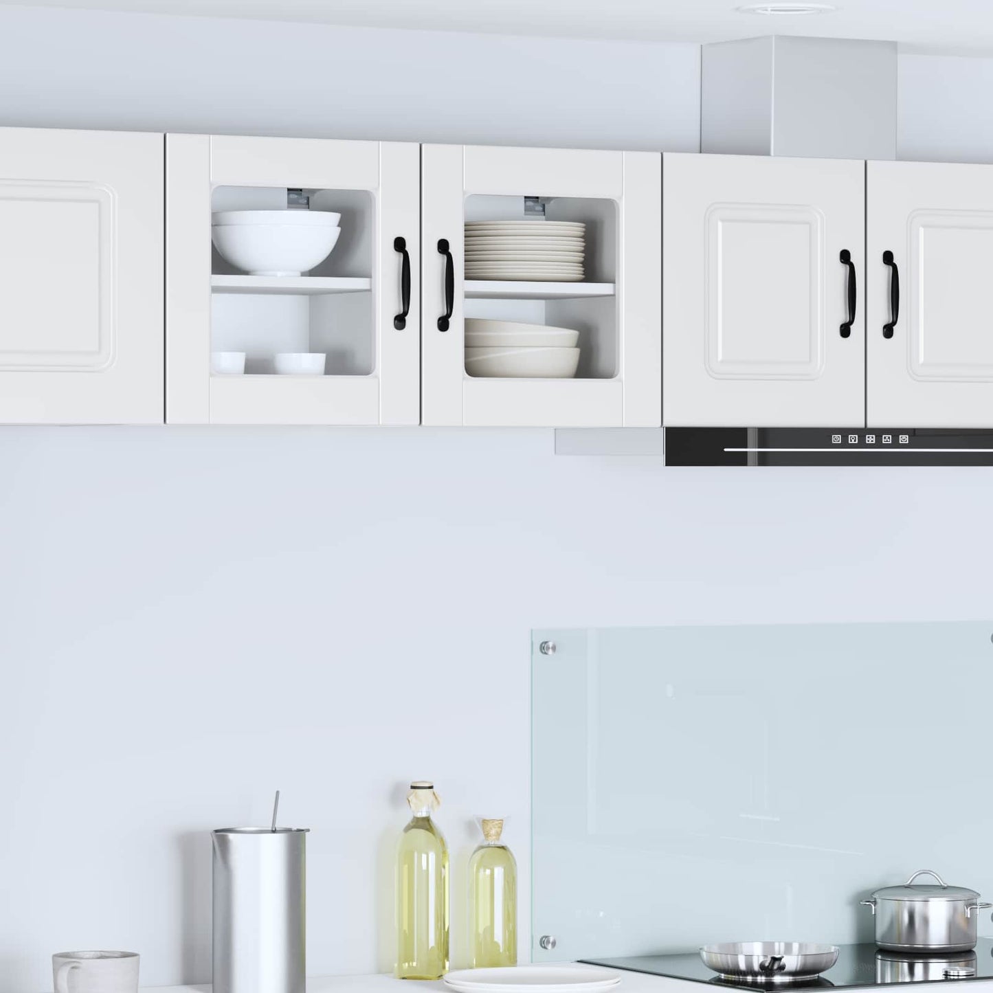 Wall Glass Cabinet PORTO White 40 x 31 x 40 cm Engineered Wood