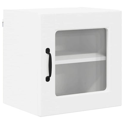Wall Glass Cabinet PORTO White 40 x 31 x 40 cm Engineered Wood