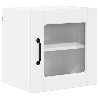 Wall Glass Cabinet PORTO White 40 x 31 x 40 cm Engineered Wood