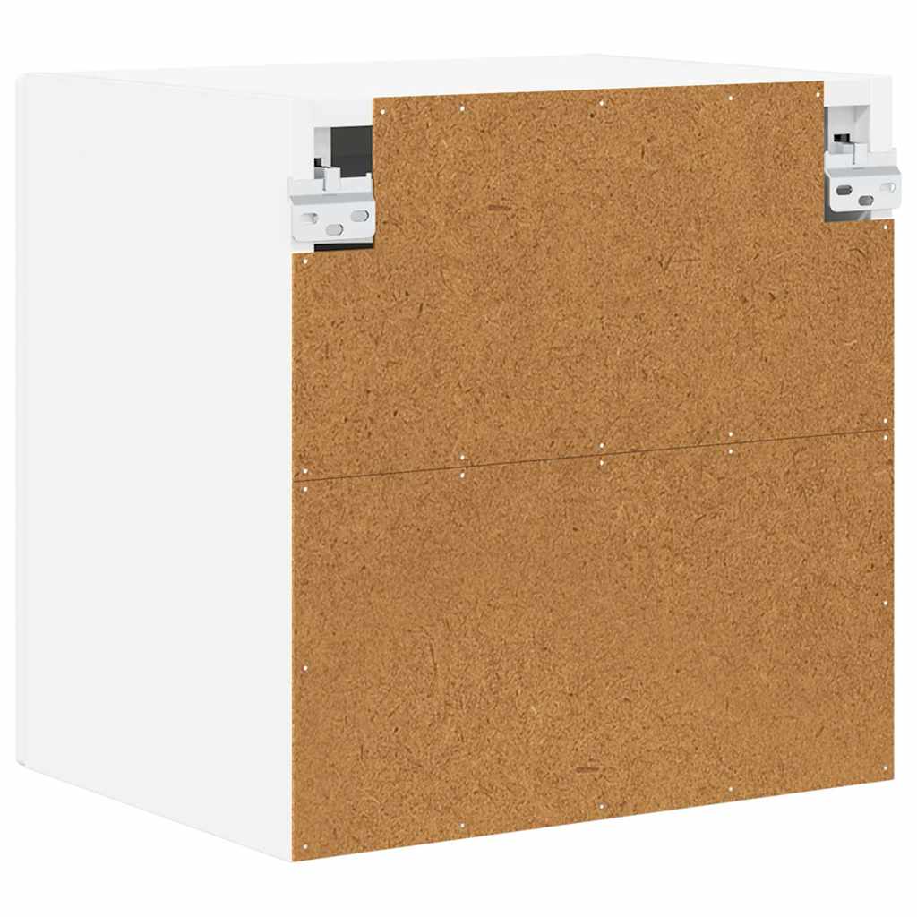 Wall Glass Cabinet PORTO White 40 x 31 x 40 cm Engineered Wood