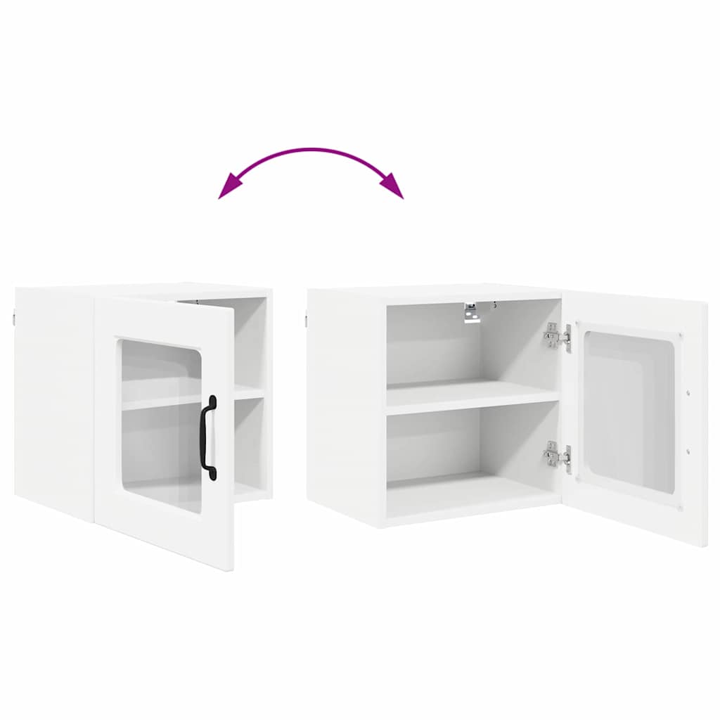 Wall Glass Cabinet PORTO White 40 x 31 x 40 cm Engineered Wood