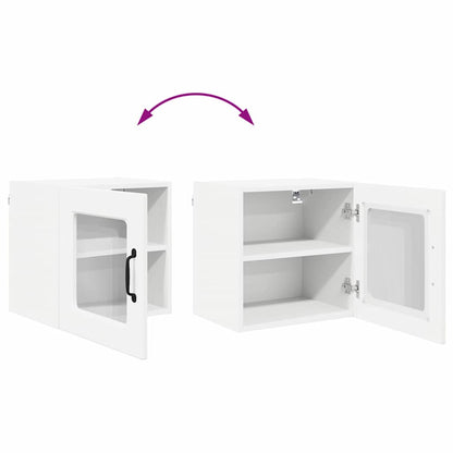 Wall Glass Cabinet PORTO White 40 x 31 x 40 cm Engineered Wood