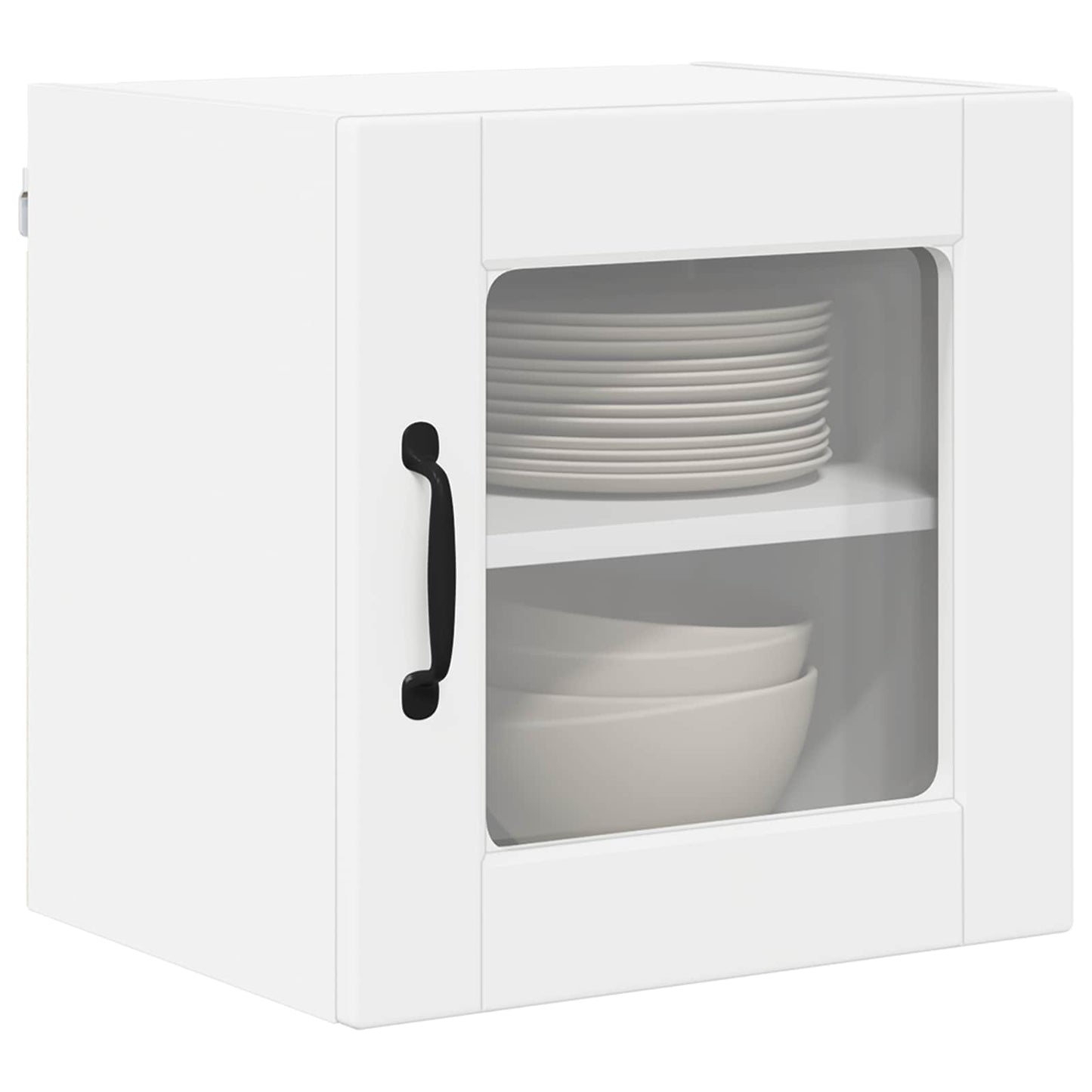Wall Glass Cabinet PORTO White 40 x 31 x 40 cm Engineered Wood