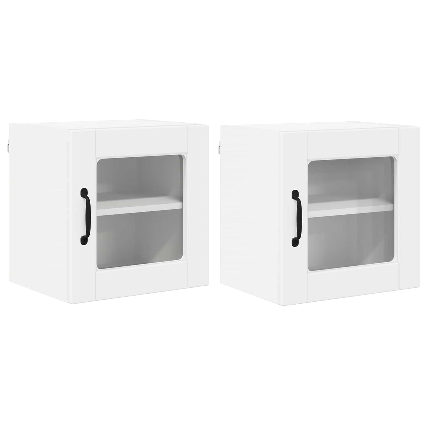 Wall Glass Cabinet PORTO 2 pcs White 40 x 31 x 40 cm