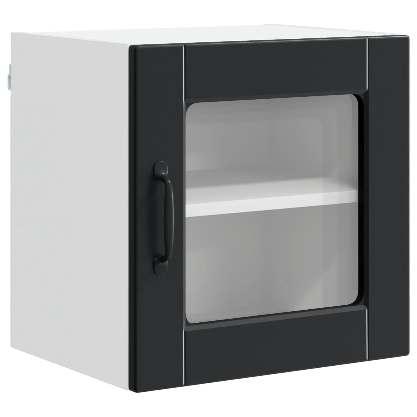 Wall Glass Cabinet PORTO Black 40 x 31 x 40 cm Engineered Wood