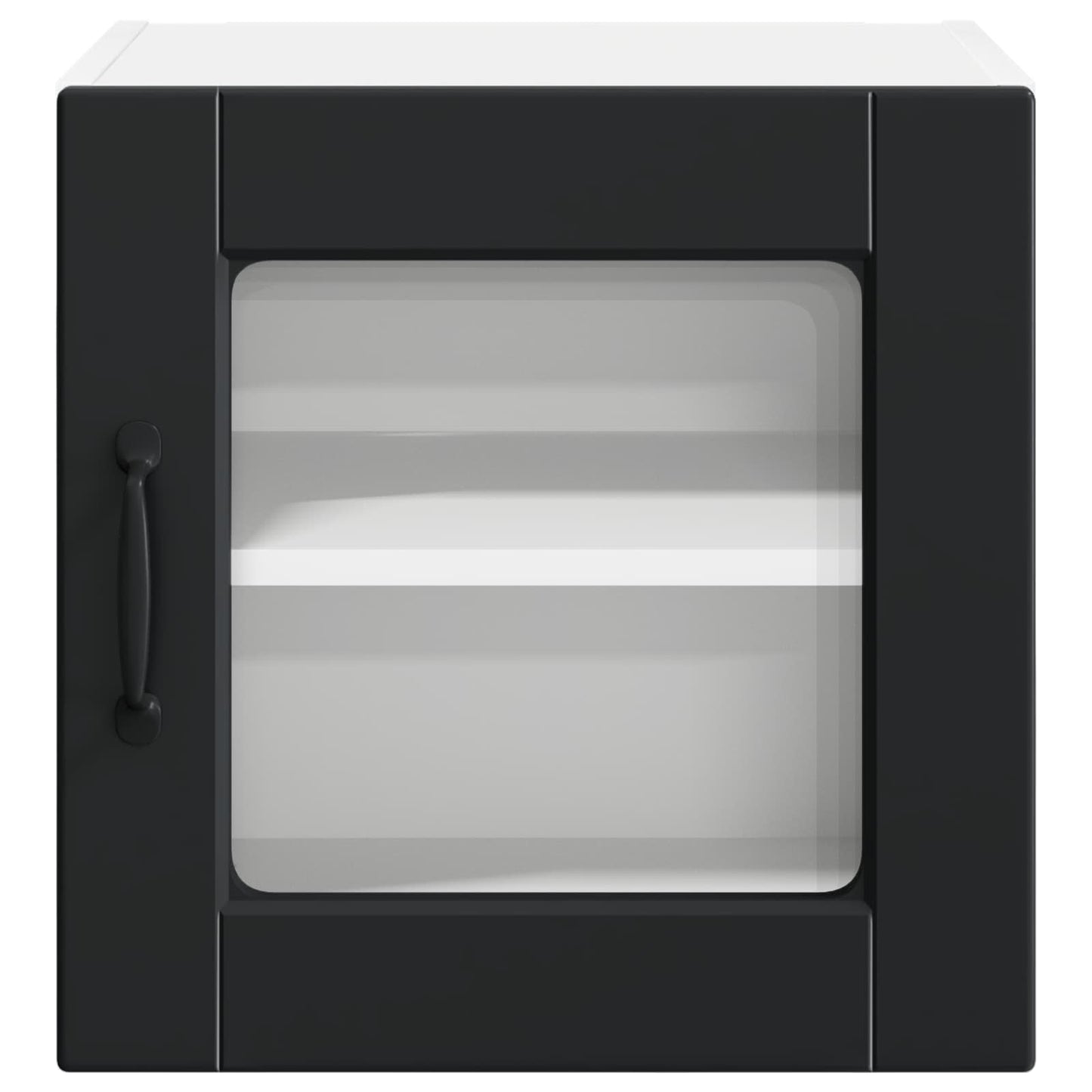 Wall Glass Cabinet PORTO Black 40 x 31 x 40 cm Engineered Wood