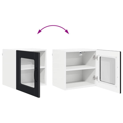 Wall Glass Cabinet PORTO Black 40 x 31 x 40 cm Engineered Wood