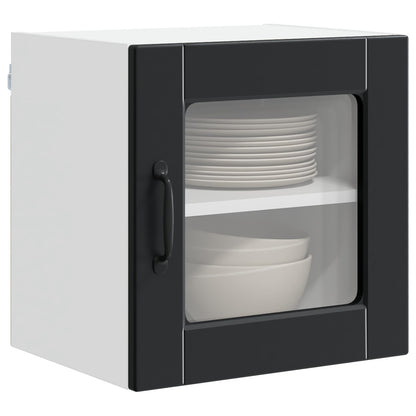 Wall Glass Cabinet PORTO Black 40 x 31 x 40 cm Engineered Wood