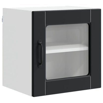Wall Glass Cabinet PORTO 2 pcs Black 40 x 31 x 40 cm