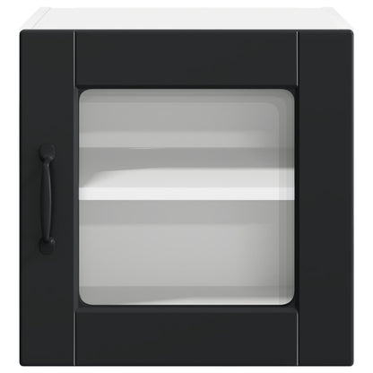Wall Glass Cabinet PORTO 2 pcs Black 40 x 31 x 40 cm