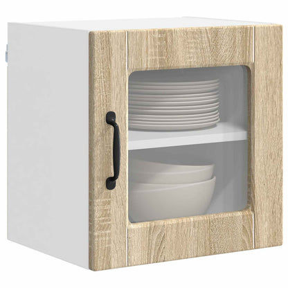 Wall Glass Cabinet PORTO Sonoma Oak 40 x 31 x 40 cm