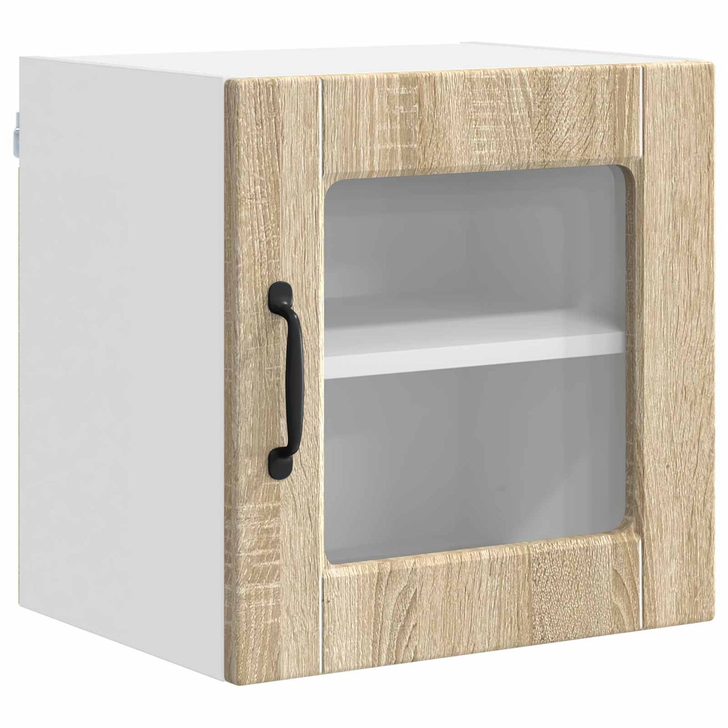 Wall Glass Cabinet PORTO 2 pcs Sonoma Oak Engineered Wood