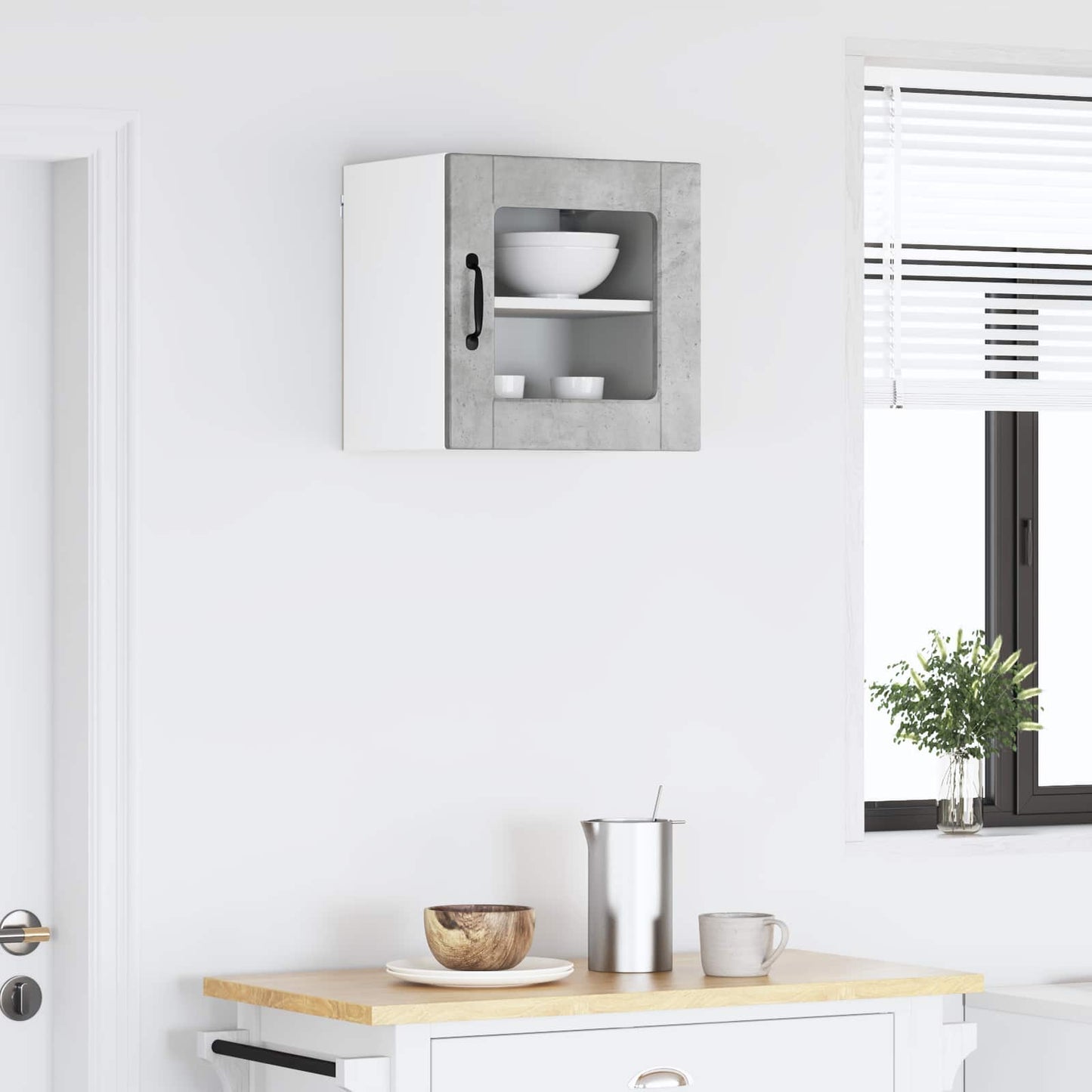 Wall Glass Cabinet PORTO Concrete Grey 40 x 31 x 40 cm