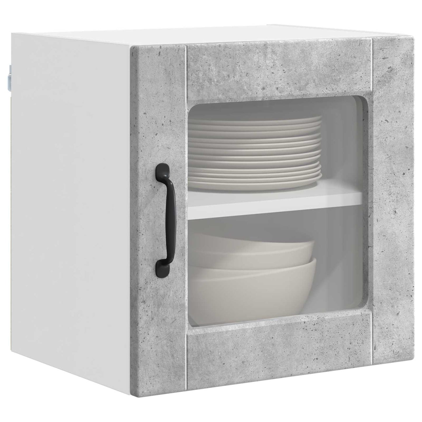 Wall Glass Cabinet PORTO 2 pcs Concrete Grey 40 x 31 x 40 cm