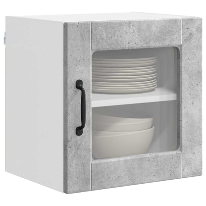 Wall Glass Cabinet PORTO 2 pcs Concrete Grey 40 x 31 x 40 cm