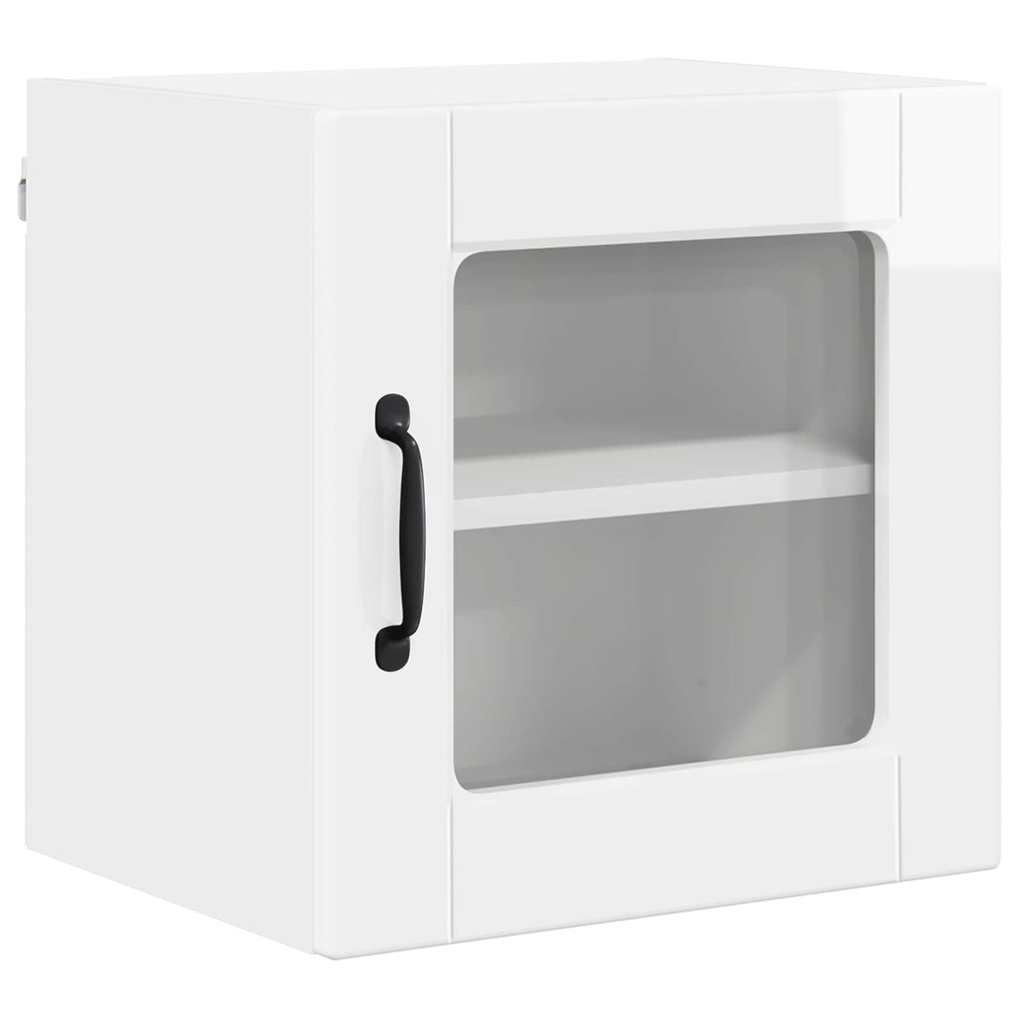 Wall Glass Cabinet PORTO 2 pcs High Gloss White 40 x 31 x 40 cm
