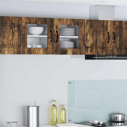 Wall Glass Cabinet PORTO Smoked Oak 40 x 31 x 40 cm
