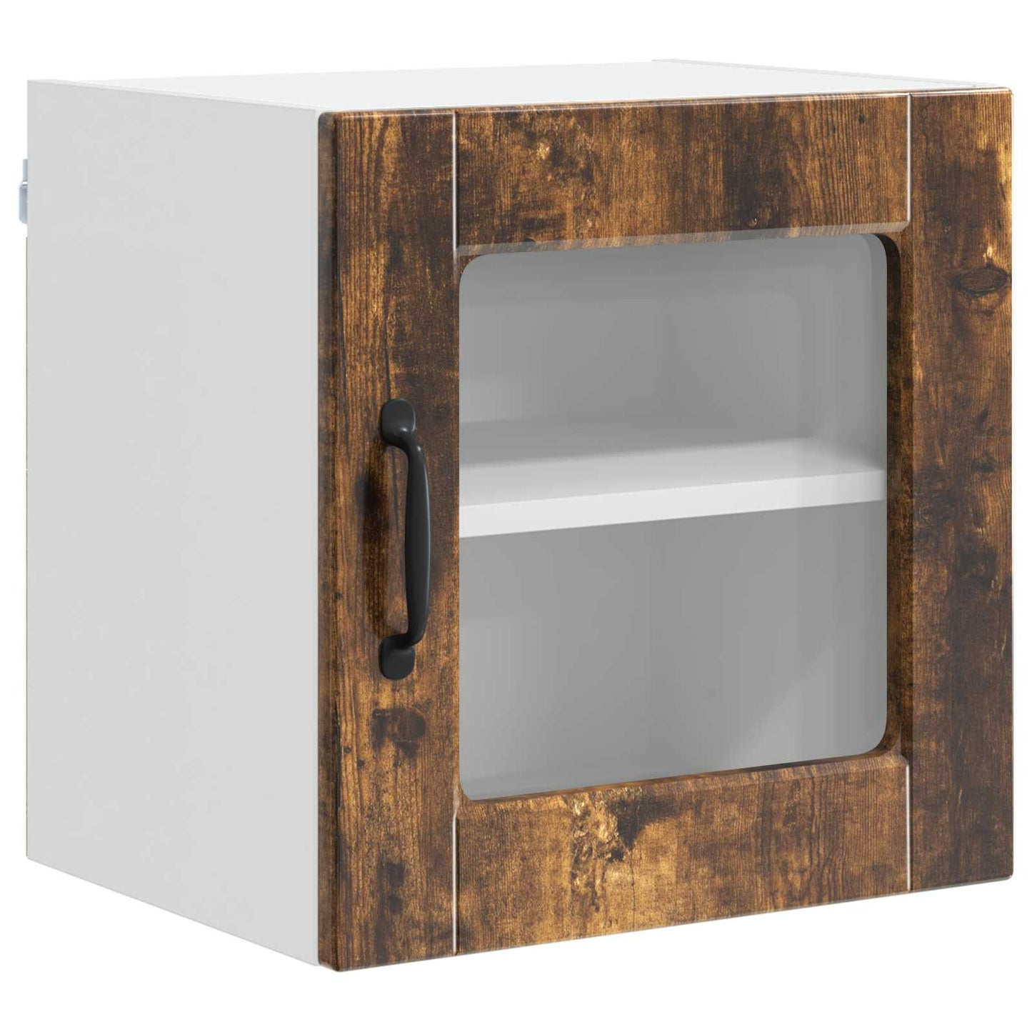 Wall Glass Cabinet PORTO Smoked Oak 40 x 31 x 40 cm